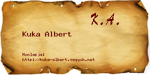 Kuka Albert névjegykártya